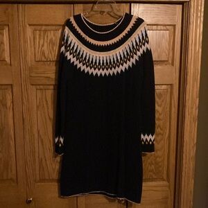 Womens navy fair isle sweater dress Boden size 10 US.